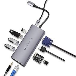 ZEBRONICS 11 in 1 USB Type C Multiport Adapter Zeb TA2000UCLVAP with USB, HDMI, VGA, 3.5mm, RJ45, SD, Micro SD, Type C PD-32