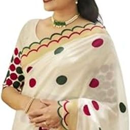 Womens Plain Linen Cut Work Border With Handwork Border Digital Printed Saree With Blouse Piece (White)-picture-36