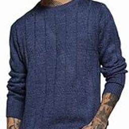 Men's Pullover Knit Sweater for Casual Wear | Long Sleeve | Crew Neck | Pull On Closure | Acrylic Blend Sweater Crafted with Comfort Fit for Everyday Wear-image-86
