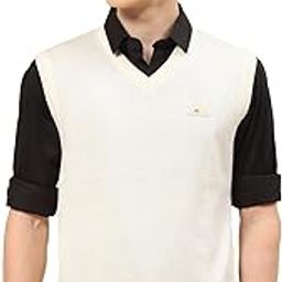 Mens Solid Wine V Neck Sleeveless Sweater_1240521SL-1146-image-26