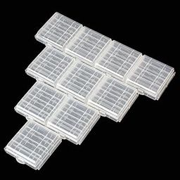 Syga Plastic Portable for AA/AAA 4 Cell Battery Case/Holder (White Transparent) -Set of 10-32