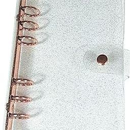 Pvc 6 Ring Binder Cover Dustproof Waterproof Transparent Smooth For Notebook A6 Rose Gold-28