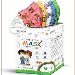 N95 Ear Loop Style Kids Face Masks With Built-in Nose Pin | Soft Non-Woven Fabric Face Masks For Kids With 4 Layered Filtration (Multicolor, Pack of 50)-29