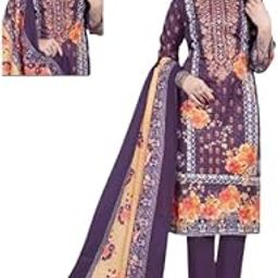 Floral Printed Jannat With Embroidery Unstitched Dress Material-image-78