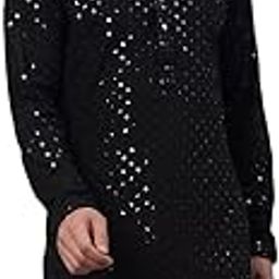 Men's Chikankari Embroidered and Sequence Kurtas-image-62