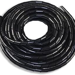 GLOBOMOTIVE PE Spiral Cable Sleeve– Spiral Zip Wrap, Hider & Concealer for Desktop PC, TV, Office, Home Theater, Cable Management, Cord Organizer, Wire Cover | 25 Meter, Black (6 mm)-18