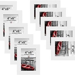 Art Street Wood Individual Wall Photo Rectangular Frame, White, 4X6 Inches- Set Of 10-image-2