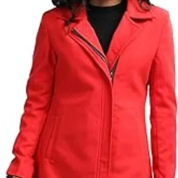 honnete Full Sleeve Notched Lapel Collar Zipper Closer Winter Trench Coat for Women's-picture-45