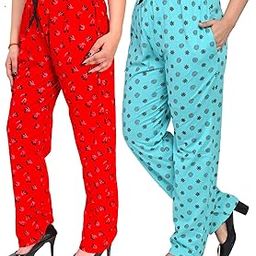 Women's & Girls Cotton Printed Pyjama/Lower, Night Wear, Lounge Wear with Pocket - Pack of 2-picture-21