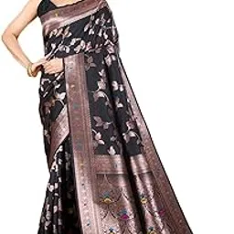 nayanthara trends Women's Soft Banarasi Silk Saree with Zari Meenakari Weaving and Rich Tassel Pallu-picture-27