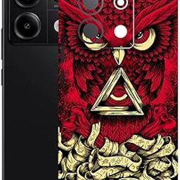 AtOdds - Compatible for REDMI Note 13 PRO (5G) - Mobile Back Skin Sticker Wrap - Lamination - Back Screen Guard Protector (Coverage - Back+Camera+Sides) (Design - Red Owl)-image-17