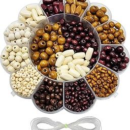 RelicMani Wooden Beads Kit with Organiser Box | Natural Wood Beads for Crafts, Bracelet & Jewellery Making, Macrame Art, DIY Beeds Set for Art and Craft Projects-image-64