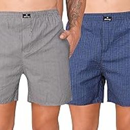 Mens Boxer Short/Boxer Cotton Side Pocket Checks 0205-image-86