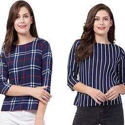 REVEXO,Combo Set of 02,Printed Ladies Top, (Size-M) 4254 Assorted-image-5