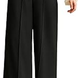 sakhwala Women’s High Waist Wide Leg Formal Trousers with Double Button Waistband | Office Wear & Casual Wear Pants with Side Pockets – Beige, Grey & Pink-picture-40