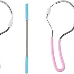 YUANHONGJIAN Pack of 4 Face Epilator for Women & Men, Spring Face Hair Remover with Handle, No Batteries Required, Not Water Resistant, Pink Blue, 4 Count, 4.53*1.97in/11.5*5cm-14