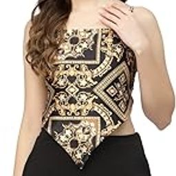 Casual Hankie Style Satin Solid Crop Top for Women || Square Neck Crop Top for Women || Sleeveless Crop Top for Women || Latest Stylish Women Crop Top for Summer-picture-4