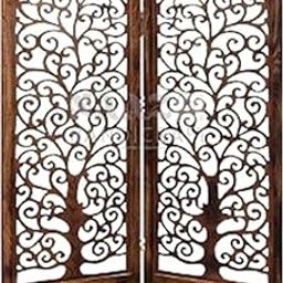 Naaz Handicraf Elegant Tree Frame Design Room Divider Partition For Living Room, Privacy Screen For Home, Wooden Separator For Office, Partition Wall Divider, Partition For Pooja Room, 4-FT (2 Panels)-image-21