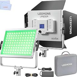 Godox Litemons LP600R 60W RGB LED Light Panel with Barndoor, 1800K-10000K 9270Lux LED Panel with 14 FX Effects APP Control CRI/TLCI 96+ Dimmable 0-100% Studio Soft Light for Photography-image-29