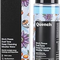 Quench Dual Tone Deep Cleansing Micellar Water with Birch Juice Enzymes | Hydrating Gentle Cleanser & Make Up Remover For Everyday Use | Removes Makeup, Dirt & Impurities | Made in Korea (100ml)-image-5