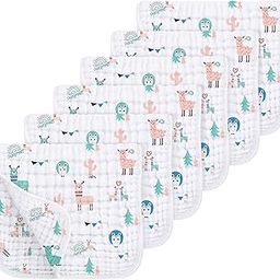 Looxii Muslin Burp Cloths 100% Cotton Muslin Cloths Large 20''x10'' Extra Soft and Absorbent 6 Pack Baby Burping Cloth Alpaca-18