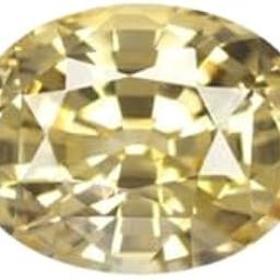 DeepMines नेचुरल Pila Pukhraj Stone Original Certified Superior Pitmani Unheated Untreated Yellow Saaphire Oval Shape Vachaspati Vallabh Pila Pushkraj Pathar Kankapushyaragam Pushparagam Ratna-image-1