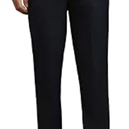 Men Navy Slim Fit Solid Flat Front Formal Trousers-picture-18