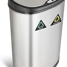 DOLPHY Stainless Steel Motion Sensor Trash Can Dustbin (50 Liters) With Dual Compartments Use For Home Kitchen Offices.-image-72