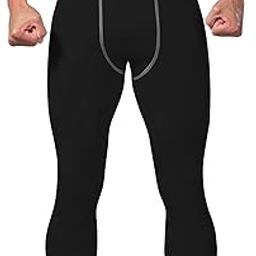Men’s 3/4 Compression Pants, Athletic Leggings Running Workout Tights Base Layer for Basketball Sports Football Gym-picture-0