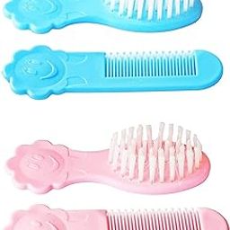 Lappu Newborn Baby Comb & Soft Brush Set Grooming Hair Care Products for Babies & Infants Baby Brush (0-3 Years)- Pack of 2 (Multicolor2)-5