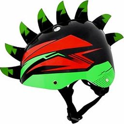 STREETJAM Kids Cycle Helmet, Finhawk Open Face Sports Helmet, Hard PP Outer Shell, EPS Inner Comfort Linner case, Adjustable Strap & Dial, Multi air Vents, Unisex Helmet (8-13 Years, Black(Red, Green)-image-57