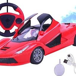 Toyshine 1:14 Scale Remote Control Rechargeable Fast Racing Toy Car inbuilt with Booster Spray and Opening Doors Feature for Kids Adults - Red-16