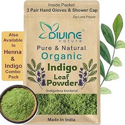 Divine Nature 100% Pure & Natural Organic Indigo Leaves Powder For black Hair Colour - 300 gm-image-89