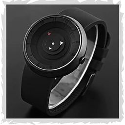 Rotating Dial Analog Watch for Men | Unique Disc Display| Black Round Case | 35mm Dial | Rubber Strap-image-91