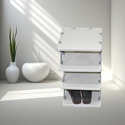 Brevanto Foldable Shoe Rack (1 Pc, 4 Layers): Space-Saving, Entryway Storage-image-13