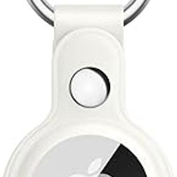 Tobfit AirTag Case for Apple AirTag (AirTag Not Included), AirTag Keychain with Key Ring, AirTags Holder, Leather Anti-Scratch Protective Cover for Apple AirTag Case (White)-image-89