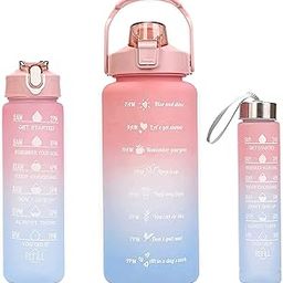 SG-Mart Unbreakable Sports Water Bottle Set | Motivational 3-Liter BPA-Free Gym Bottle, Leakproof Plastic Fitness Hydration Bottle for Active Lifestyle (Set of 3, Multicolor)-6