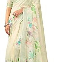 Women's Cotton Linen Printed Readymade Saree 1 Minute Ready to Wear Saree With Unstitched Blouse Piece-image-17
