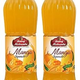 Mishrambu Mango Squash (Pack of 2) | 100% Natural Mango Fruit Juice Syrup | Refreshing Sharbat | Ready to Mix & Drink | Mango Crush for Mocktail, Milkshake, Smoothies |1500 ml (750ml each)-14