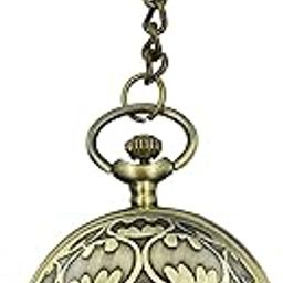 Premium Pocket Watch Batman Antique Key Chain Vintage Bronze Analog Pocket Watch Stainless Steel Metal Car Bike Home Keychain with Key Ring Anti Rust Gift for Men & Women-image-73