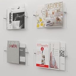 lesolar 4Pcs Wall Mount Magazine Holder Clear Acrylic Brochure Holder Hanging Bookshelf Magazine Rack Literature Book Storage Organizer for Office Waiting Room Church Coffee Shop Home-image-60