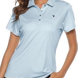 Women's Golf Polo T Shirts Lightweight Moisture Wicking Short Sleeve Shirt Quick Dry 4-Button-image-43