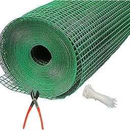 SAI PRASEEDA PVC Coated Weld Wire Garden Fencing Iron net with12MM Anti Bird 4feet/30feet Netting Uv Stablized with 6 Months Guarantee Free 1 Cutter,100 PVC Wire Tags-15