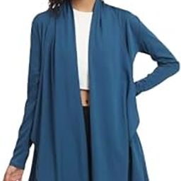 Nylon Strechable Solid Full Sleeve Front Open Regular Long Shrug for Women and Girls-image-1