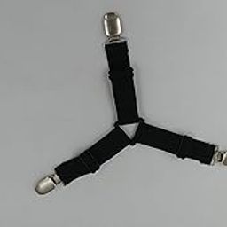 Adjustable Elastic Bed Sheet Fasteners with Metal Clips, Black and Silver, Set of 4 Pack-image-76