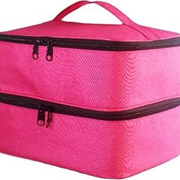 UJEAVETTE® Nylon Double Layer Nail Polish Storage Bag Handbag Soft Adjustable Divider-image-42