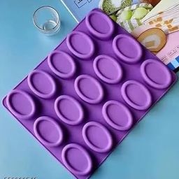 NIRVA Silicone Oval Mold Tray, 15 Cavities, Non-Stick Baking Mold Silicone Soap Mold for Soap MakingSoap Mould Reusable Homemade Soap Making Mold | Pack of 1-image-73