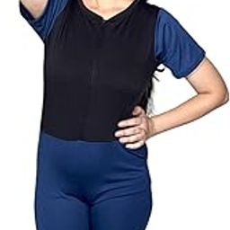 Spandex Women's Full Swimsuit | Stylish & Comfortable, Attractive Design, Multi-Purpose, Long-Lasting | Ideal for Casual Outing(Grey-Black)-picture-2