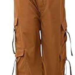 Women's High Waist Baggy Cargo Pants | 6-Pocket Loose Fit Utility Trousers | Wrinkle-Resistant & Breathable Fabric | Stylish Outdoor & Casual Wear-picture-1