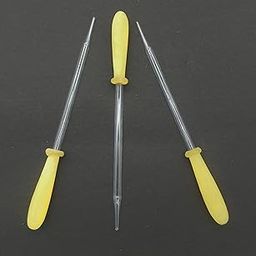 CRAFTWAFT Laboratory Glass Droppers, Medicine Measurement Large Dropper Set of 3 Pieces, Yellow Rubber Bulb-25